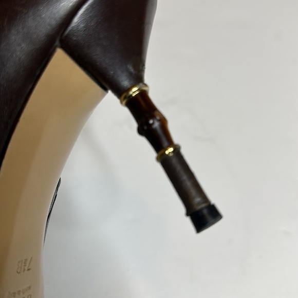 Gucci Brown Leather Bamboo Heel Ankle Boot 7 1/2 - Picture 14 of 16